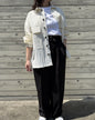 軽やかに羽織れる大人のシャツジャケット＆白Ｔシャツ♪美しくしっかりした日本製♪４０代５０代コーデに♪白のシャツジャケット♪