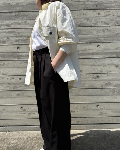 接触冷感＆ＵＶカットTシャツ♪軽やかに羽織れる大人のシャツジャケット♪美しくしっかりした日本製♪４０代５０代コーデに♪白のシャツジャケット♪